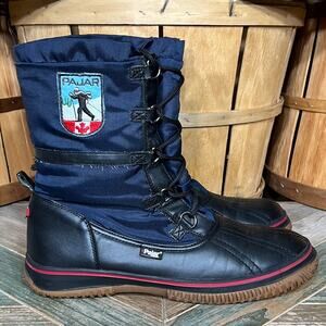 Pajar Grip Low Navy Black Faur Fur Insulated Waterproof Snow Boot Womens Size 11